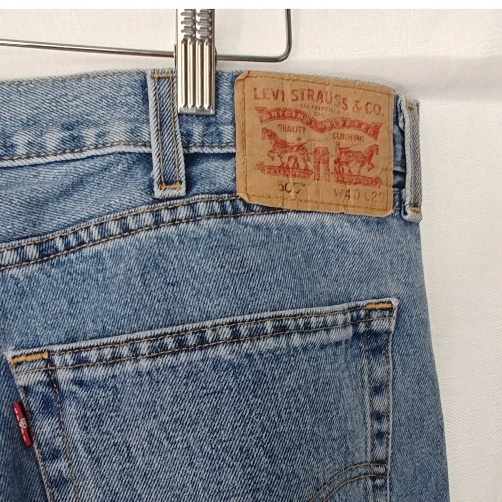 Levi's 505 Regular Fit Jeans 40 x‎ 29 Blue Medium Wash Straight Leg Denim 2019